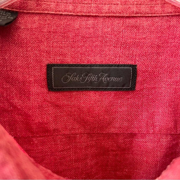 Saks Fifth Avenue men’s button down linen shirt - Picture 2 of 8